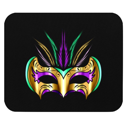 Yellow golden Mask For Mardi Gras Mouse Pads