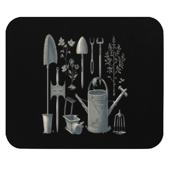 Florist Gardener Dad Grayscale Gardening Tools Mouse Pads