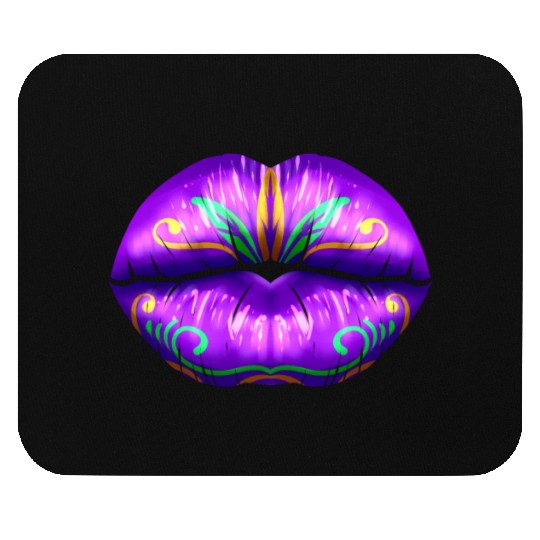 Purple Lips For Mardi Gras Mouse Pads