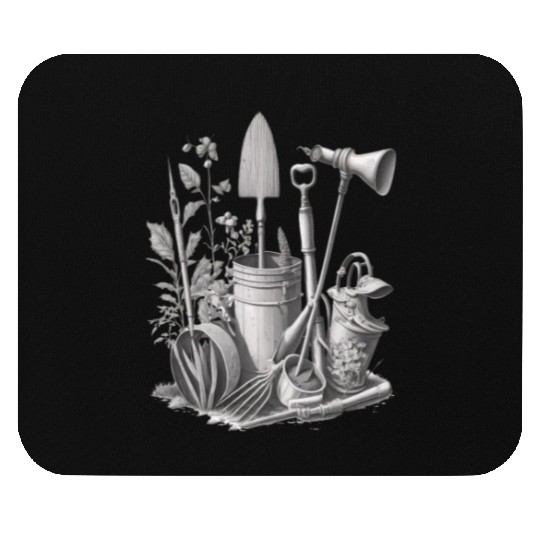Florist Gardener Dad Grayscale Gardening Tools Mouse Pads