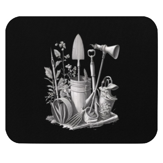 Florist Gardener Dad Grayscale Gardening Tools Mouse Pads