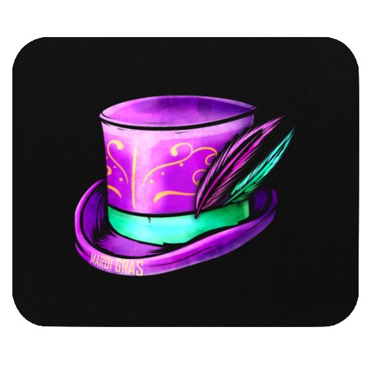 Purple Hat Cylinder For Mardi Gras Mouse Pads