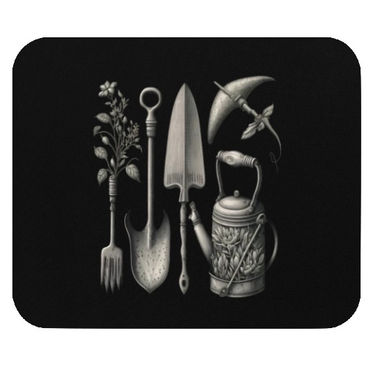 Florist Gardener Dad Grayscale Gardening Tools Mouse Pads