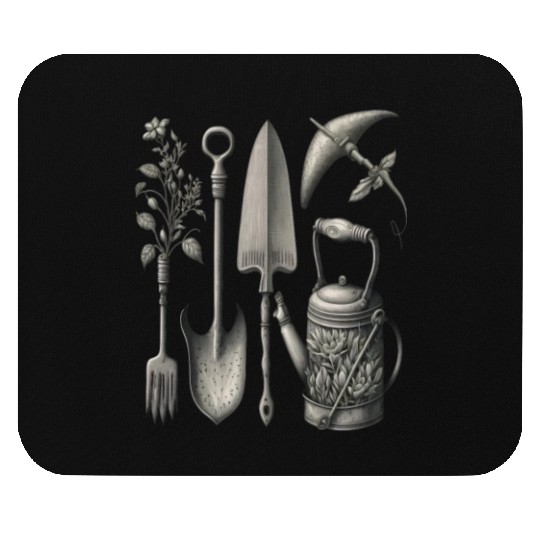 Florist Gardener Dad Grayscale Gardening Tools Mouse Pads