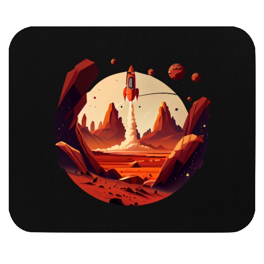 Vintage Space Science Mars Fiction Geek Solar Mouse Pads