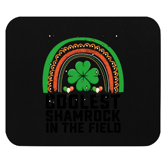 Coolest Shamrock In The Field Boho Rainbow Mouse Pads