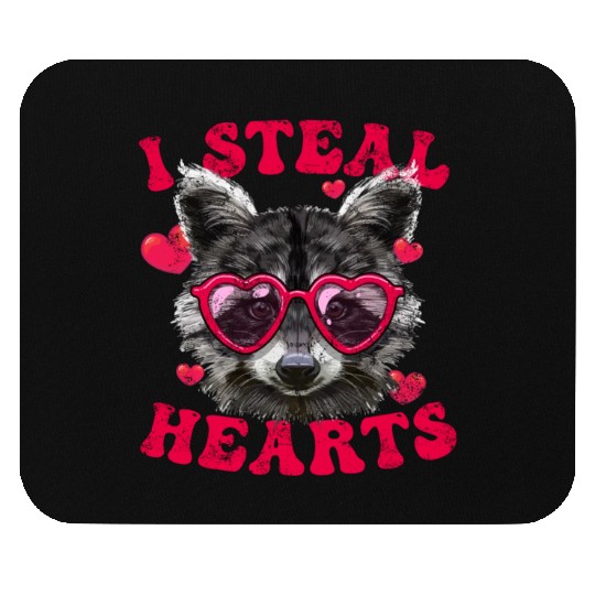 Valentine Raccoon Trash Panda I Heart Raccoons Mouse Pads