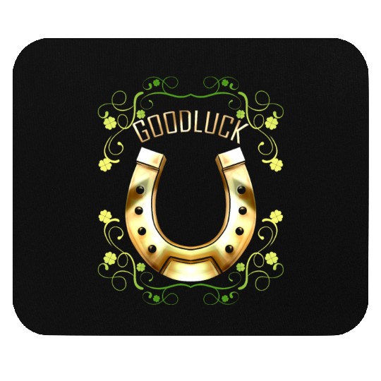 Good Luck With A Golden Horseshoe For Irish St Mouse Pads