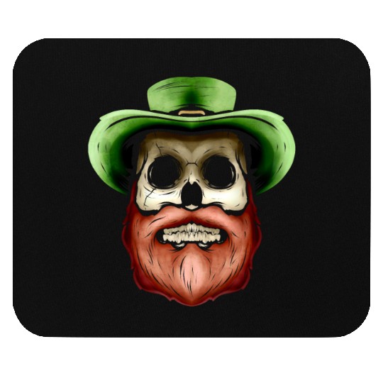 Skull With Green Hat And Red Beard For St Mouse Pads