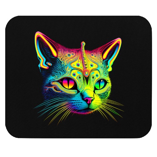 Alien cosmic cat Mouse Pads