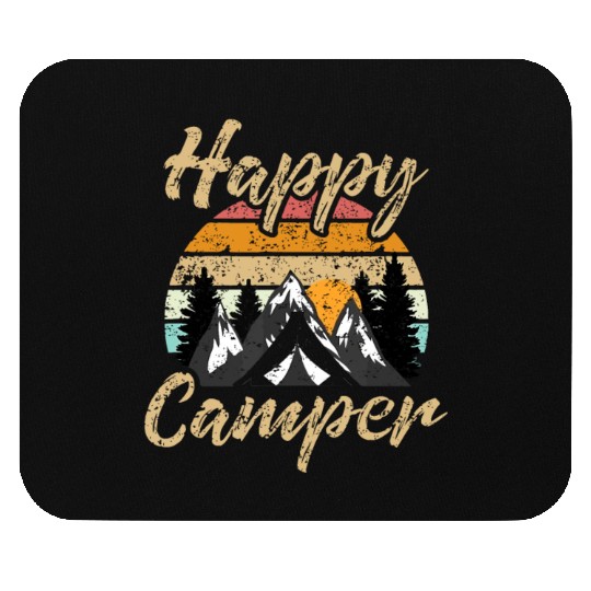 Funny Camping Hiking Lover Present Happy Camper Gi Mouse Pads