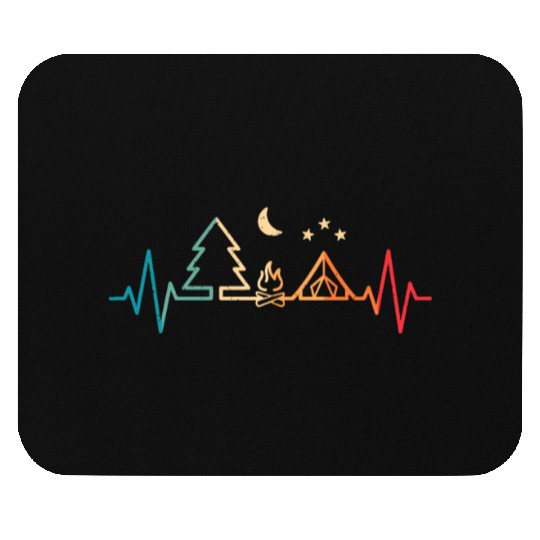 Retro Camping Outdoor Heartbeat Nature Camper Hiki Mouse Pads