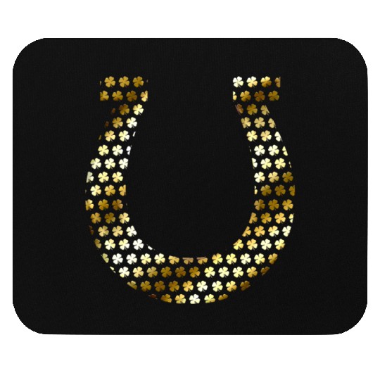 Golden Shamrocks Forming A Horseshoe On St Mouse Pads