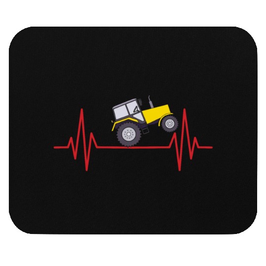 Beat Heart Pulse Tractor Truck Ranch Farm Farmer Mouse Pads