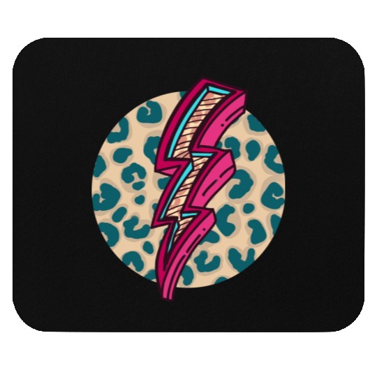 Cheetah Print Lightning Bolt Mouse Pads