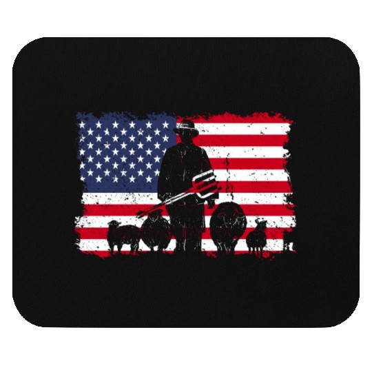 American Flag Patriotic Farmer Farming USA Mouse Pads