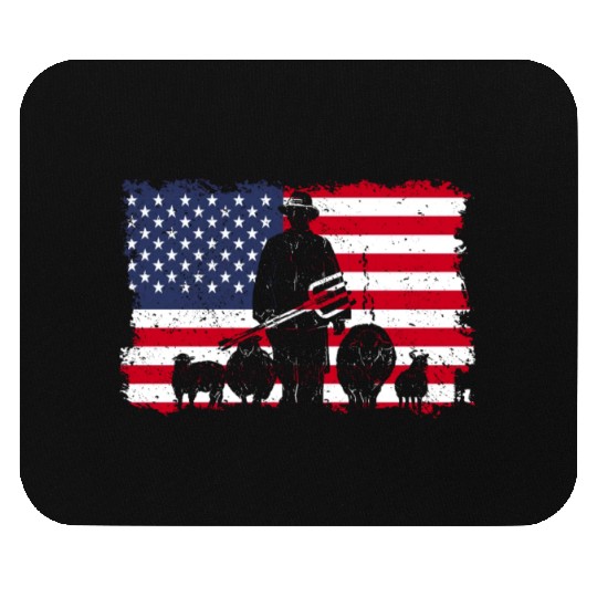 American Flag Patriotic Farmer Farming USA Mouse Pads