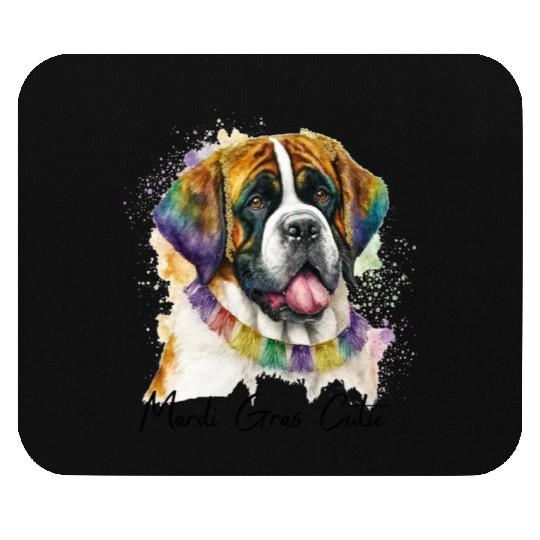 Mardi Gras Cutie Saint Bernard Mouse Pads