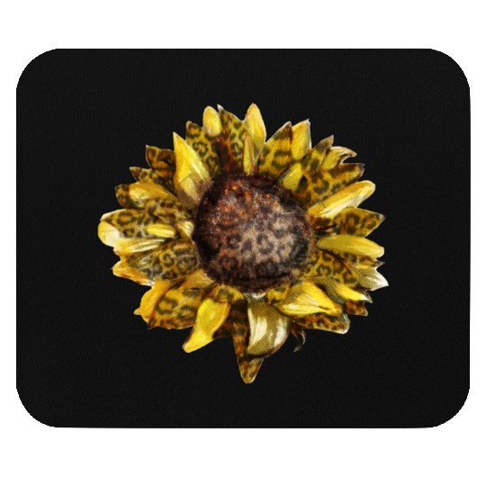 Leopard Print Sunflower Mouse Pads