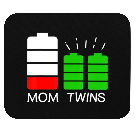 Twin Mom Low Battery Tired Mom Of Twins Mouse Pads