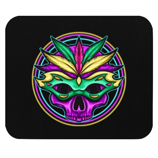 Logo Masked Purple Skull For Mardi Gras Mouse Pads