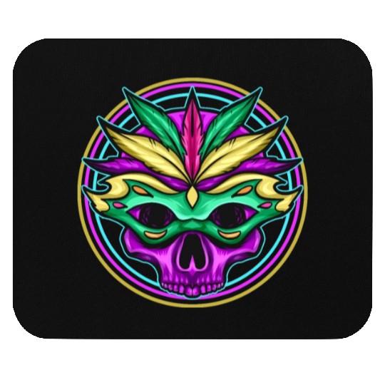 Logo Masked Purple Skull For Mardi Gras Mouse Pads