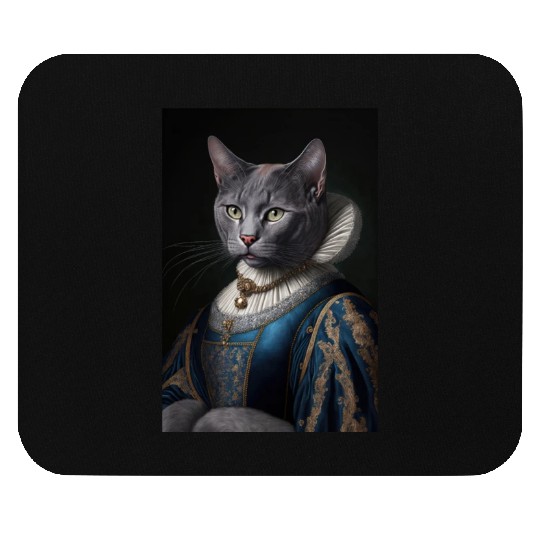 Russian Blue Cat Breed Portrait Royal Renaissance Mouse Pads