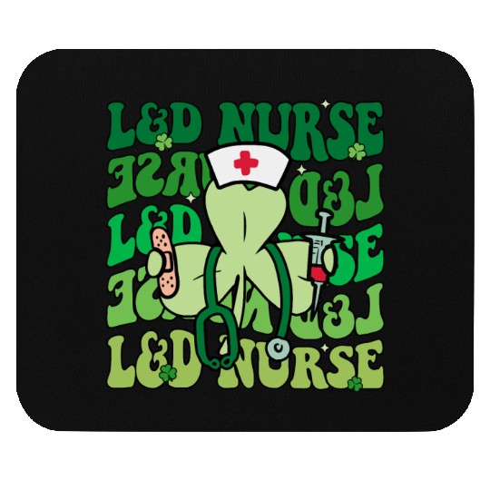 Groovy Retro L&D Nurse St Patricks Day Mouse Pads