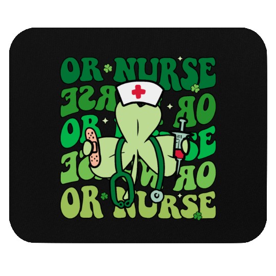 Groovy OR Nurse Funny St Patrick's Day Mouse Pads