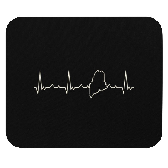 Maine State USA. Heart. Love. EKG. Pulse. Beat. Mouse Pads