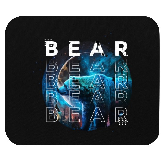 Midnight Roar: A Bear's Lunar Adventure Mouse Pads