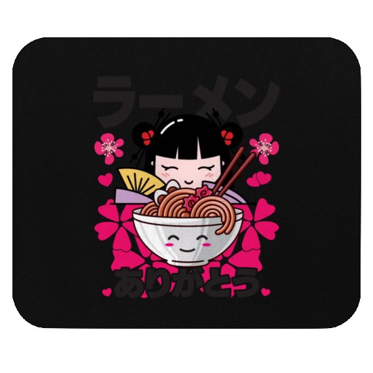I love ramen kawaii girl Mouse Pads