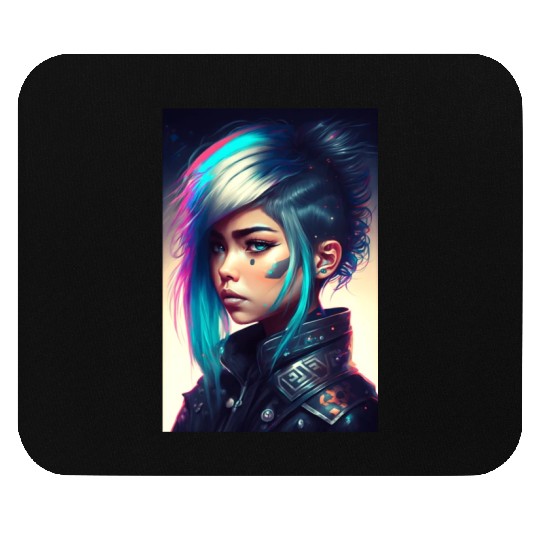 Tokyo Nightclub Punk Girl Mouse Pads
