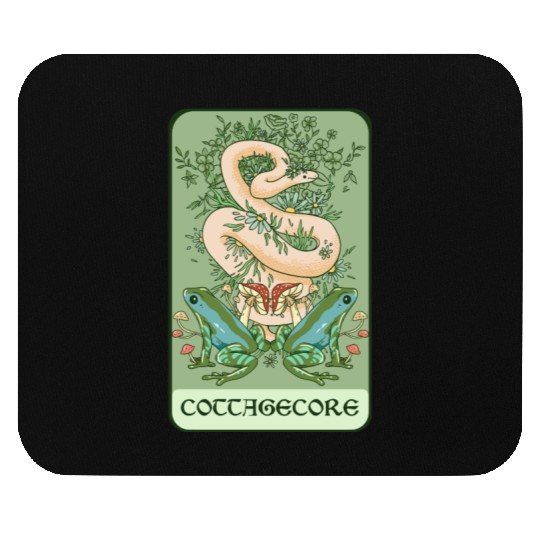 Tarot Card Goblincore Snake Cottagecore Frog Aesth Mouse Pads