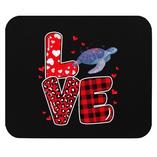 Sea Turtle Lover Heart Sea Turtle Valentine Mouse Pads