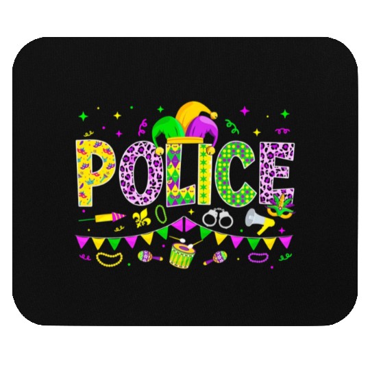 Funny Police Lover Mardi Gras Carnival Party Mouse Pads
