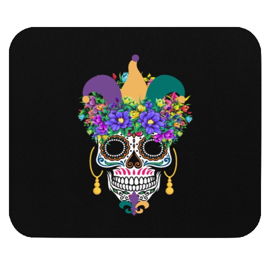 Mardi Gras Costume El Dia De Los Muertos Flower Mouse Pads