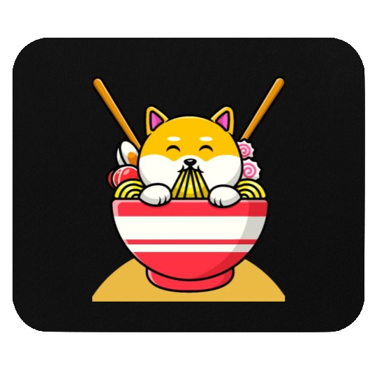 Cat Eating Spaghetti Ramen Cat Sweet Kitty Mouse Pads