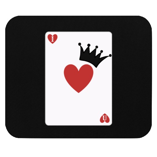 love you on playing card Mouse Pads