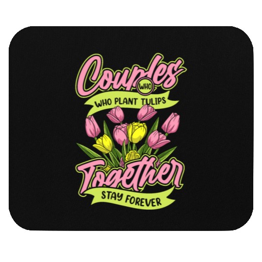 Tulip Gardening Couple Mouse Pads