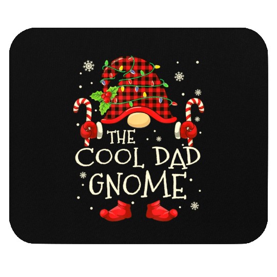 Cool Dad Gnome Buffalo Plaid Christmas Tree Family Mouse Pads