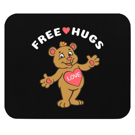 Free Hugs Teddy Bear Mouse Pads