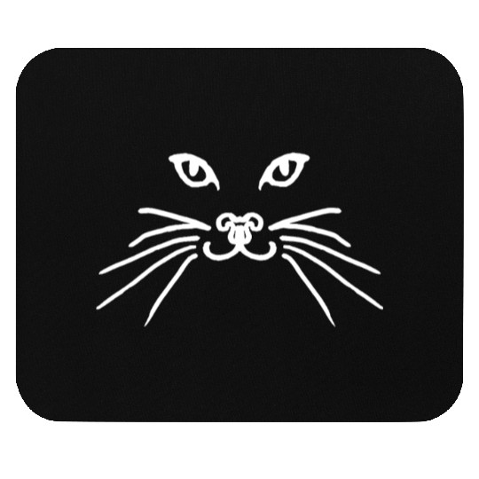 Cat face white Mouse Pads