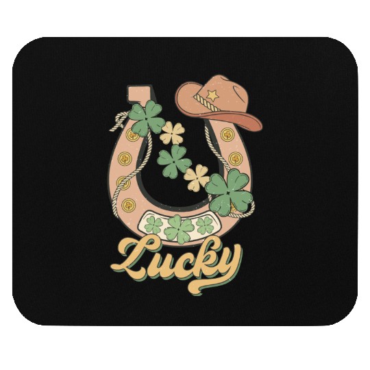 Lucky Shamrock Horseshoe Mouse Pads