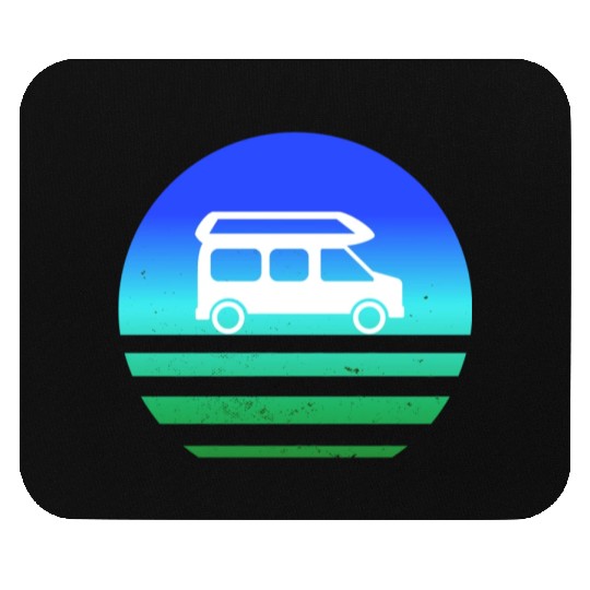 Camper Van Retro Sunset Vintage sun camping Mouse Pads