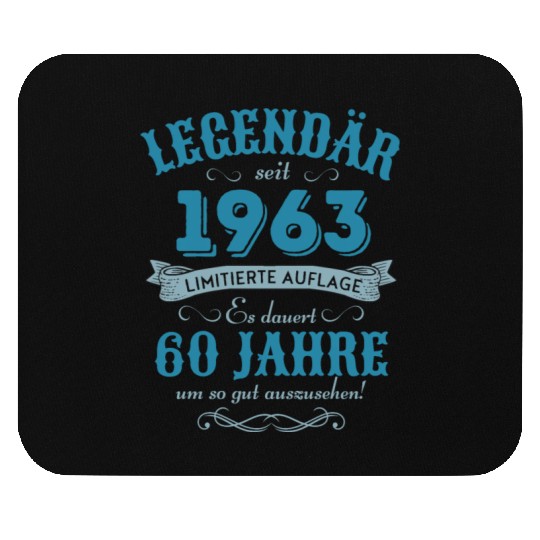60th Birthday Vintage 1963 Mouse Pads