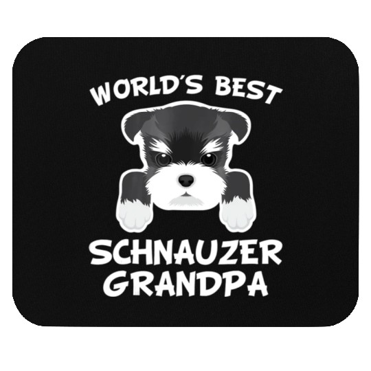 Mens World s Best Schnauzer Grandpa Dog Granddog Mouse Pads