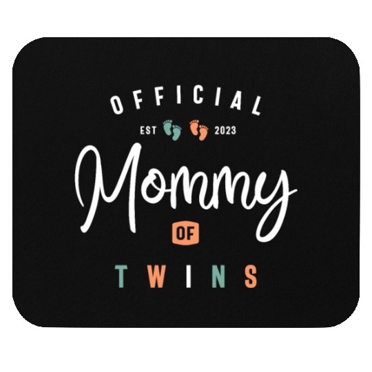 Womens Mommy of Twins New Mom To Be Expecting 2023 Mouse Pads