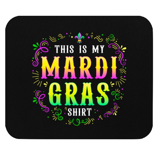 Mardi Gras Funny Party Costume This is my Mardi Mouse Pads