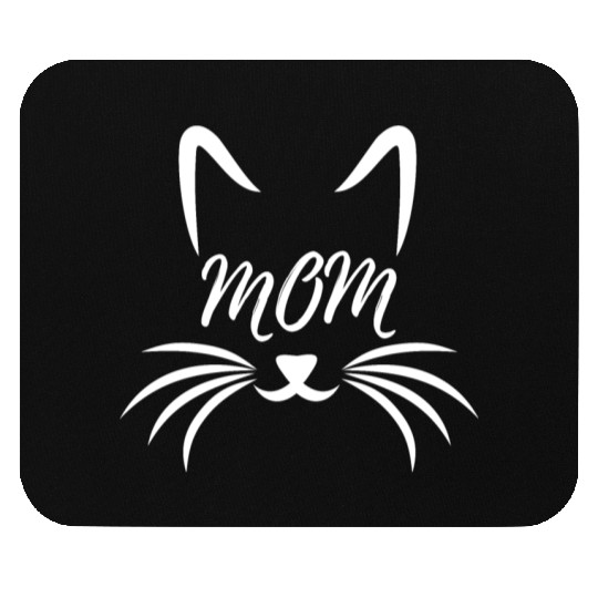 Cat mom cat head whiskers outline Mouse Pads